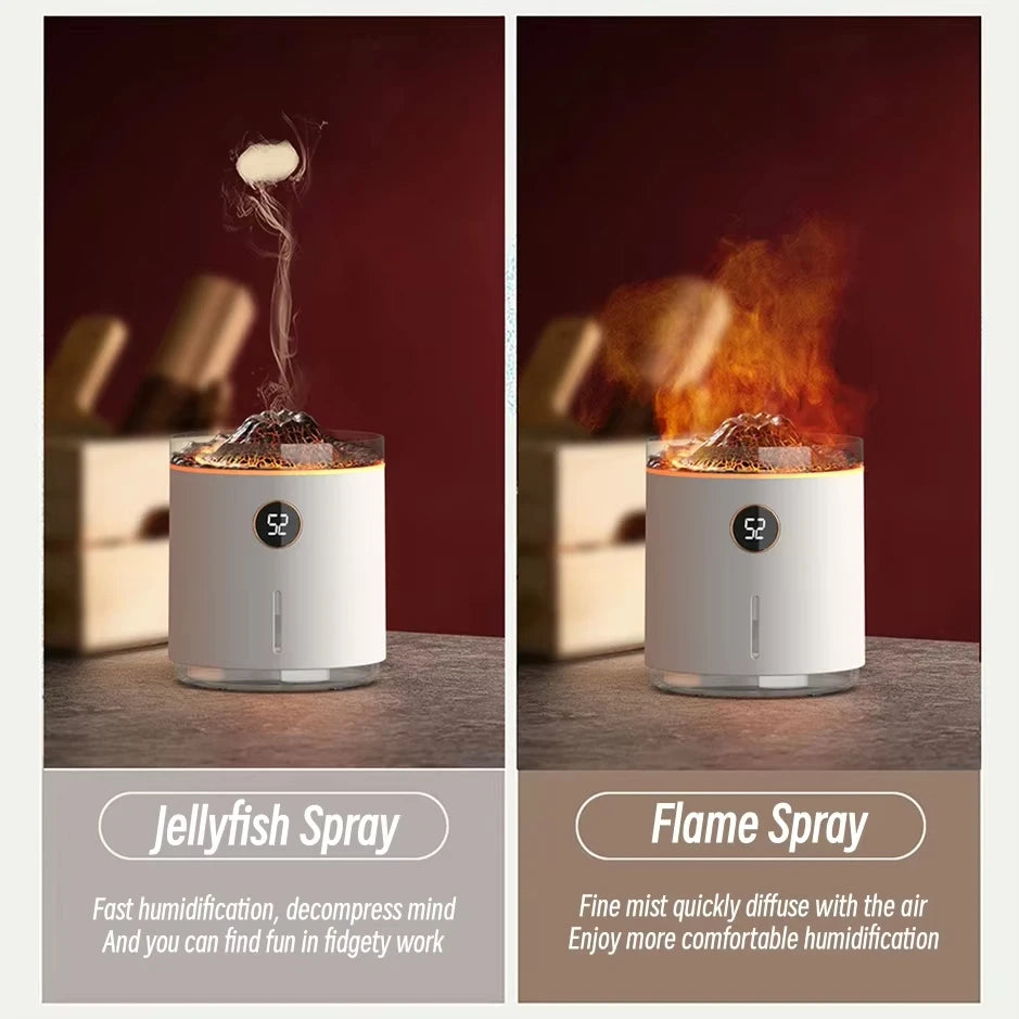 350ml Volcano Flame USB Humidifier & Aroma Diffuser
