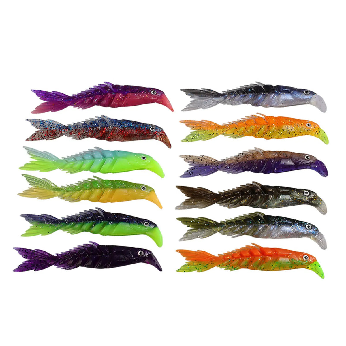 7-Pack 3D Eye Soft Plastic Fishing Lures Swimbaits Set