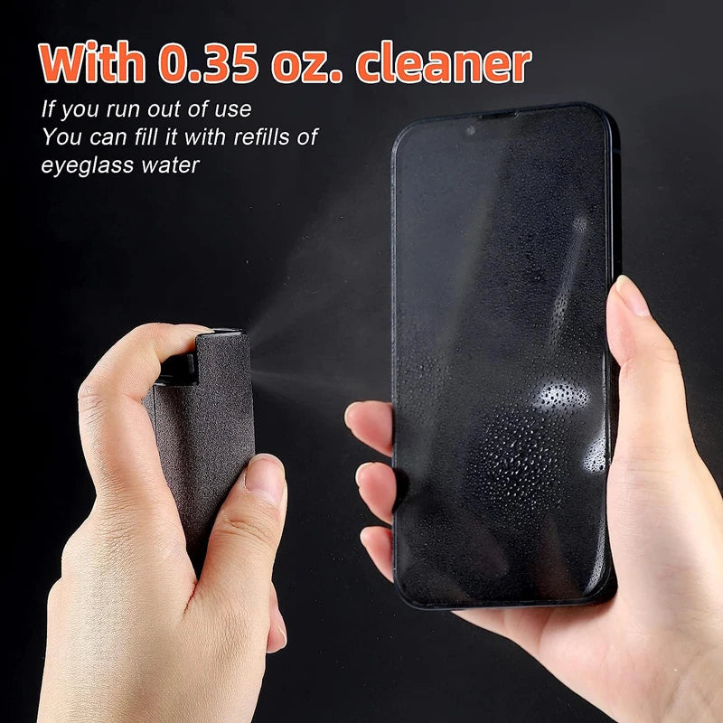 2-in-1 Microfiber Screen Cleaner Spray Bottle – Gray