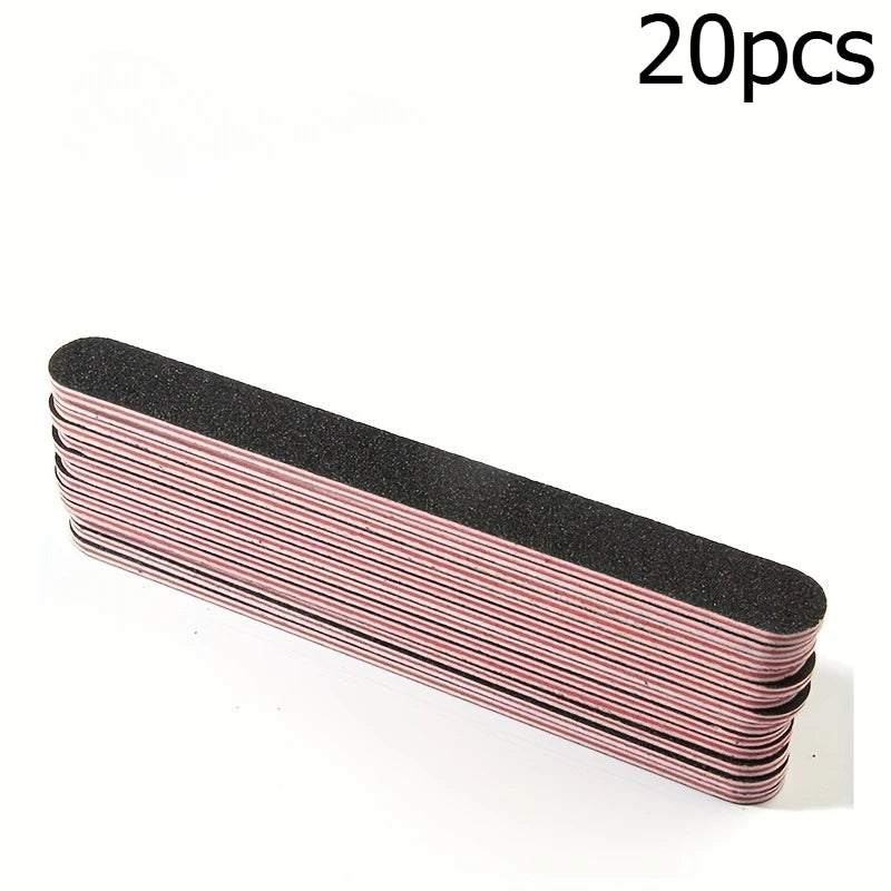 Professional Double-Sided Nail File Set 100/180 Grit – 5/10/20 Pcs
