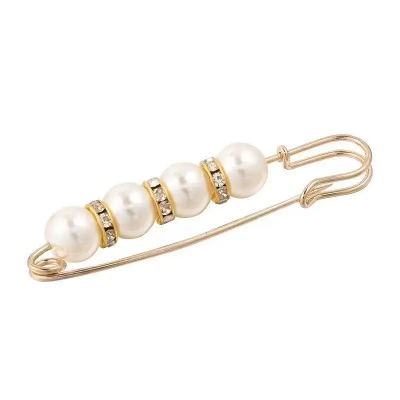 Pearl Rhinestone Brooch Pin – Adjustable Waist Tightener