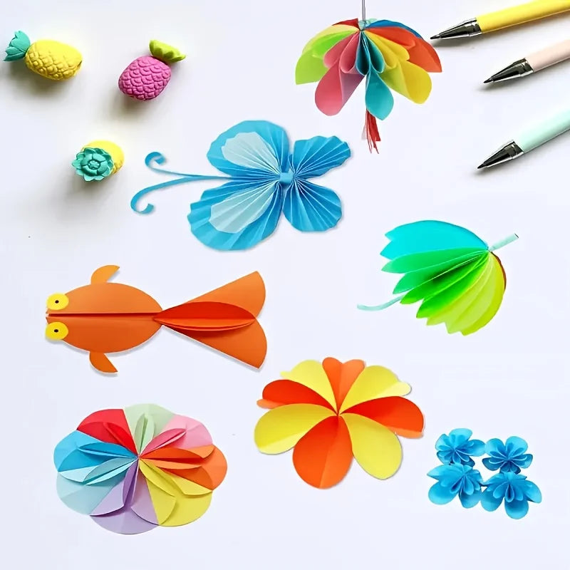 50 Sheets Round Colored Craft Paper for DIY Art & Collage
