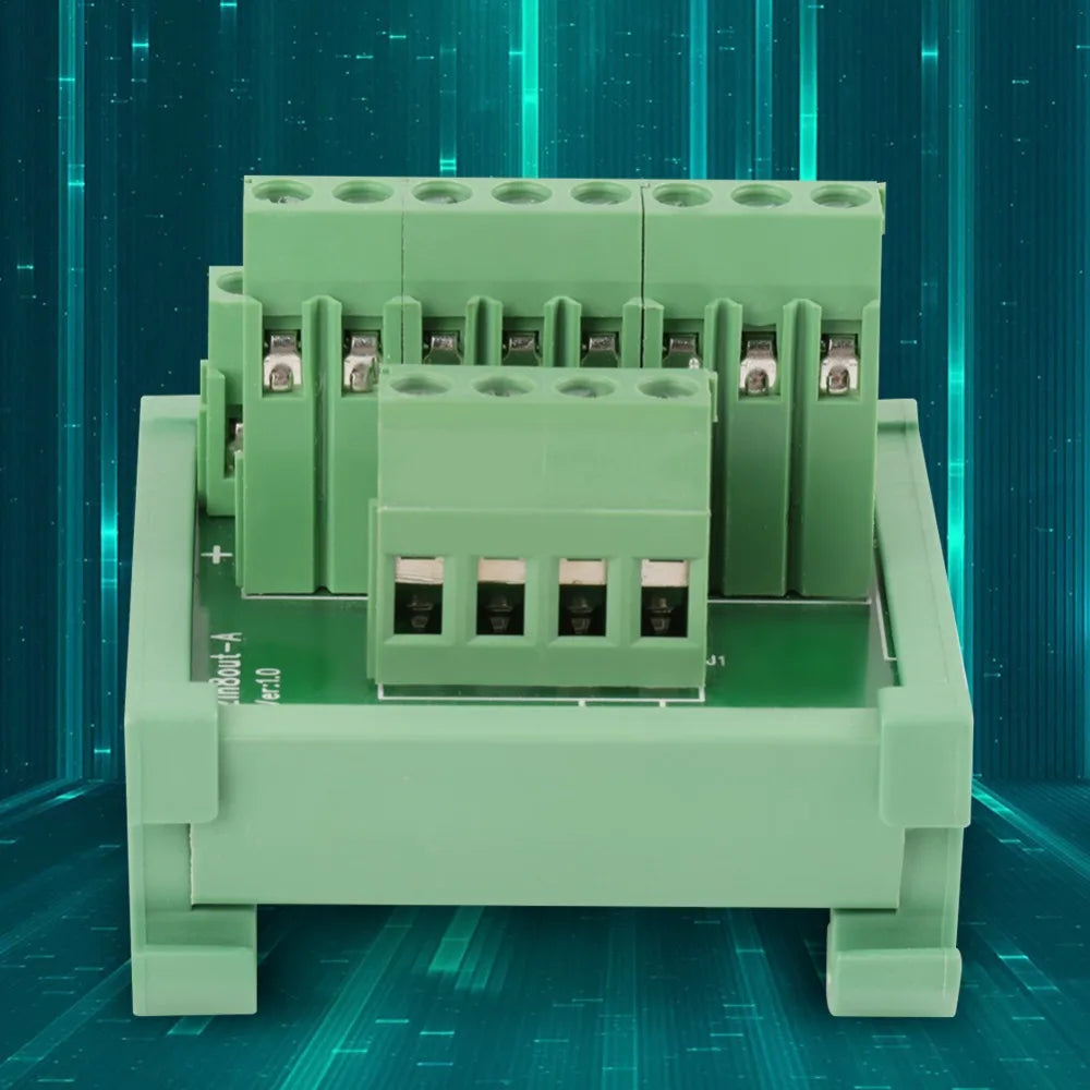 2 In 8 Out DIN Rail Breakout Board 25A Terminal Block Module
