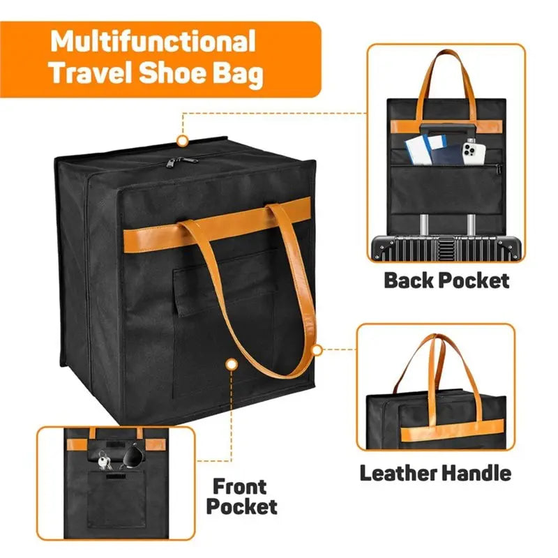 Portable Travel Shoe Bag with Handle & Pockets | VIBE