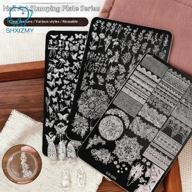 Floral Lace Butterfly Nail Art Stamping Plate – DIY Stencil