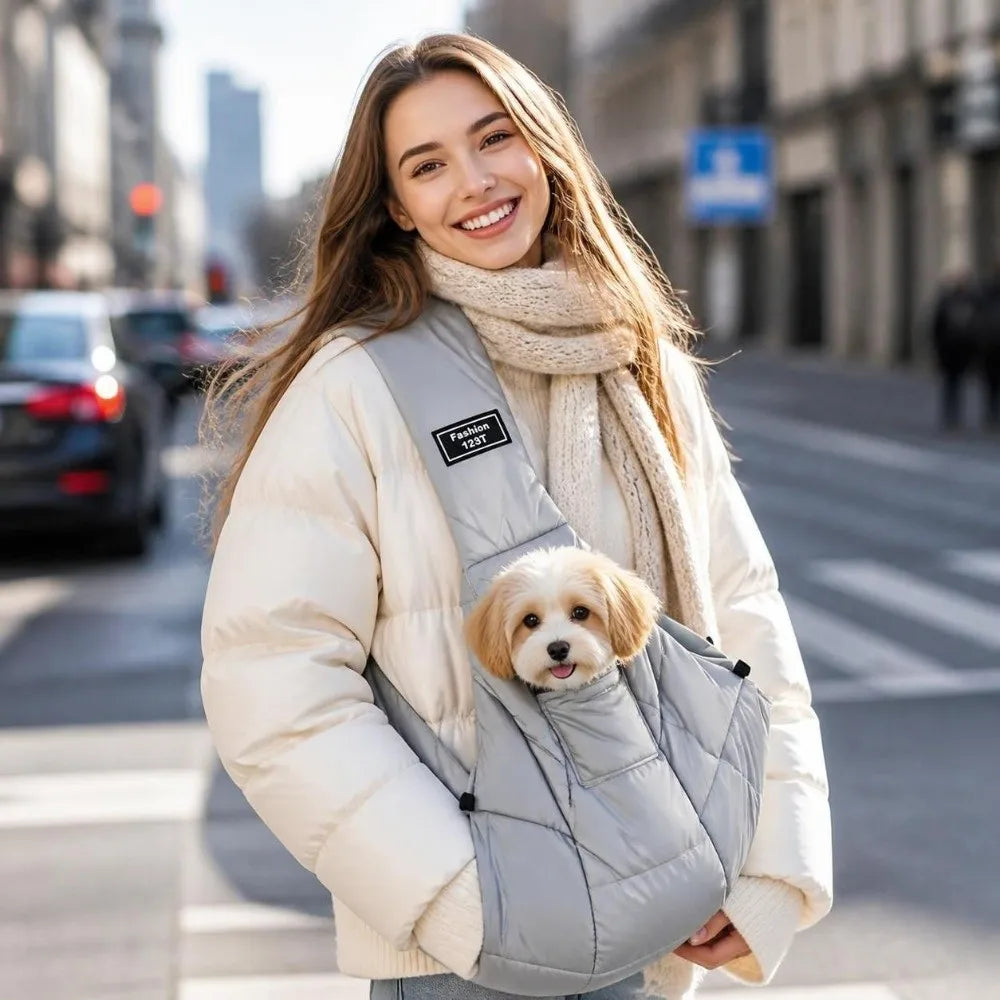 Warm Pet Sling Carrier Bag with Pocket – Dogs & Cats