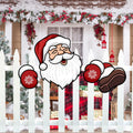 Santa Claus Fence Peeks Christmas Outdoor Decoration PVC Set