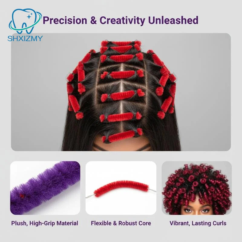 Afro Hair Perm Rods Set – Curly Wavy Corn Roller Styling Tools