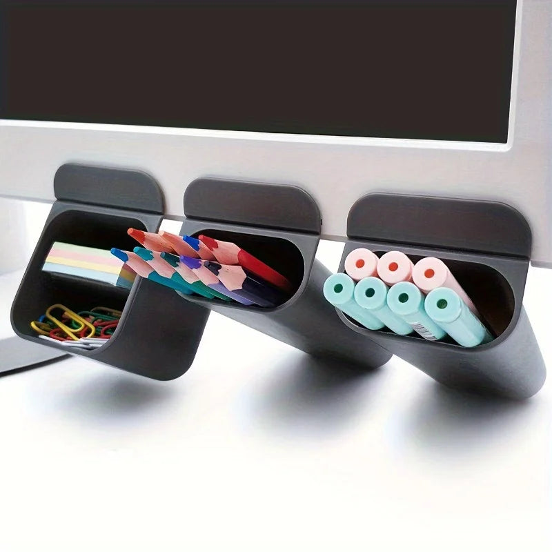 Clip-On Desk Pen Holder PP Plastic Pencil Organizer 1-2 Pcs