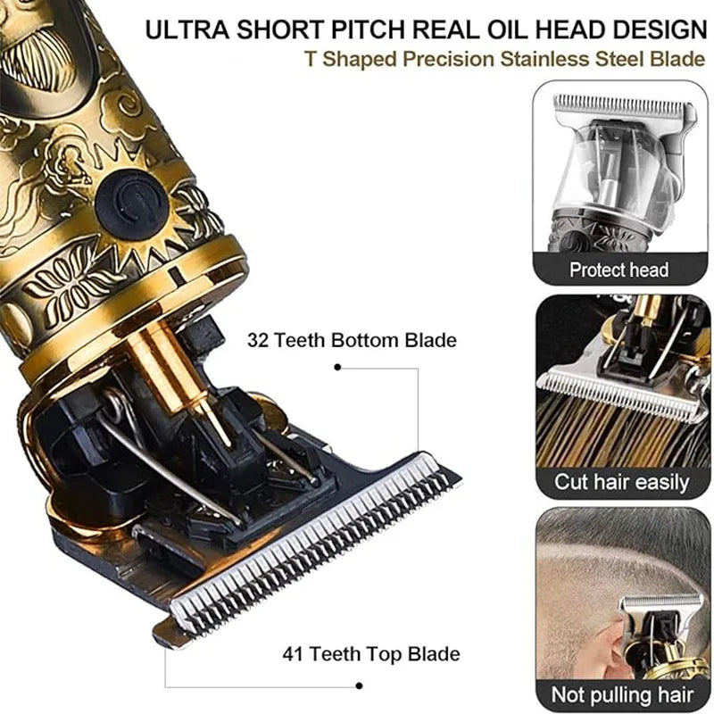 XMSJ T9 Cordless Hair Clipper & Beard Trimmer – USB Charging