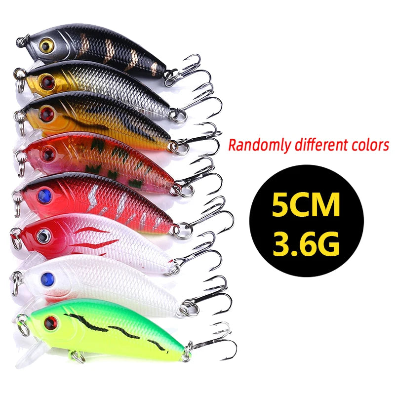 Biomimetic Minnow Fishing Lures 5cm Hard Bait 3/5/8 Pcs Set