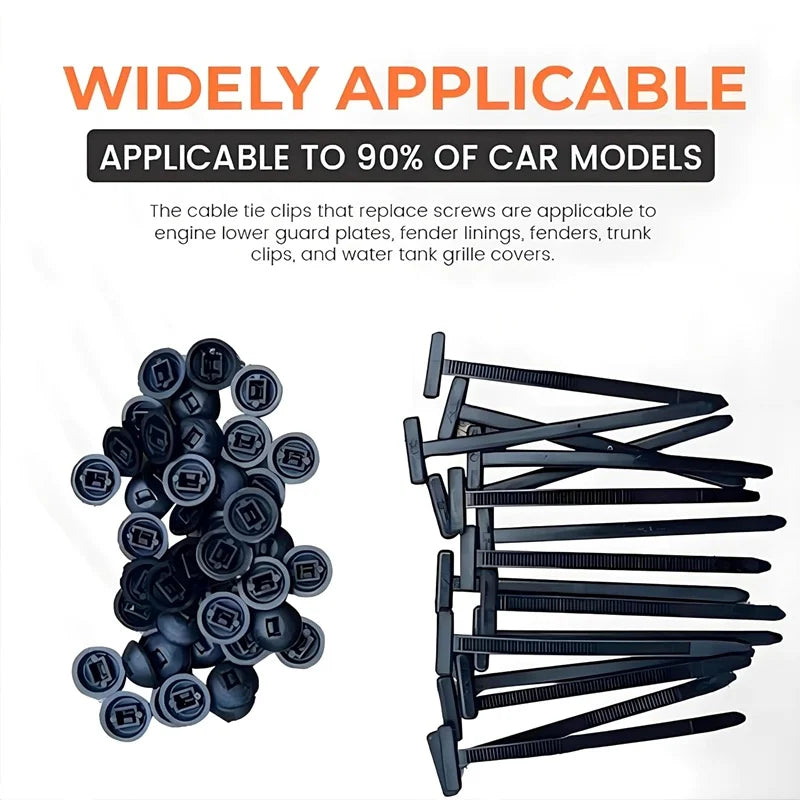 VIBE 20-300pc Nylon Automotive Cable Clips Zip Tie Buckle Set