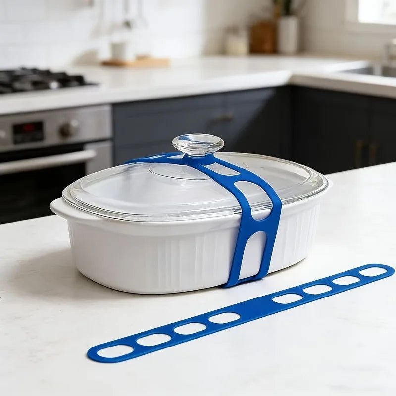 Reusable Silicone Binding Strap for Can & Pot Lids – Kitchen Organizer