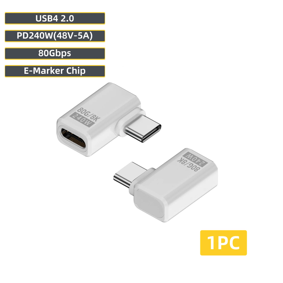 USB4 2.0 USB-C Adapter 240W 80Gbps 8K@60Hz for MacBook