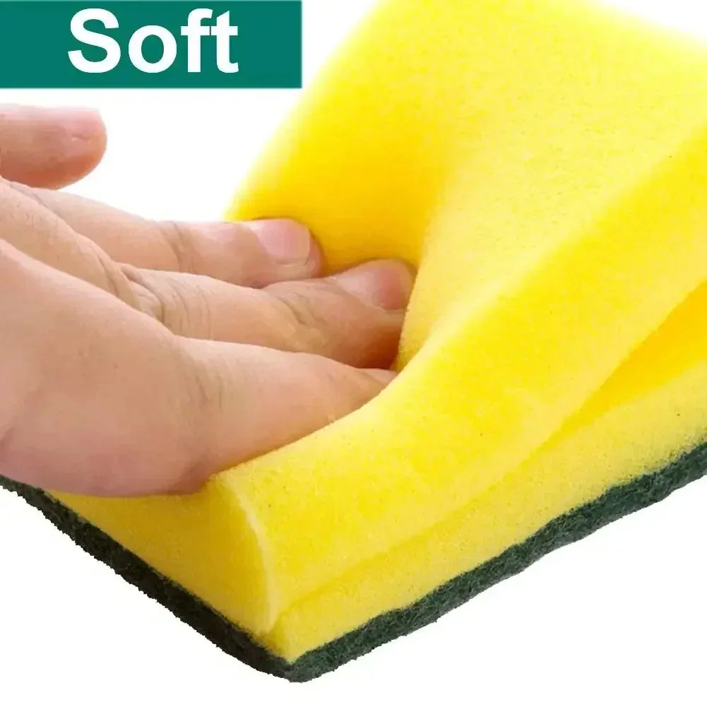 10-Pack Kitchen Sponge Scouring Pads – Dual-Side Scrub