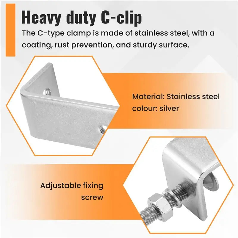 Heavy Duty C Clamp Set 2PCS – Wide Jaw Woodworking Clamps