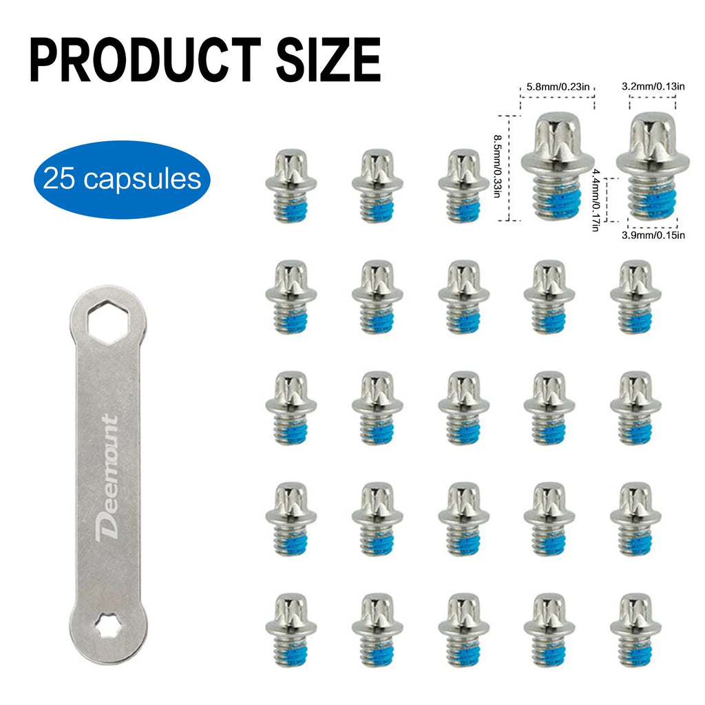 M4 Flat Head Bike Pedal Screws 25-Pack | Carbon Steel Bolts