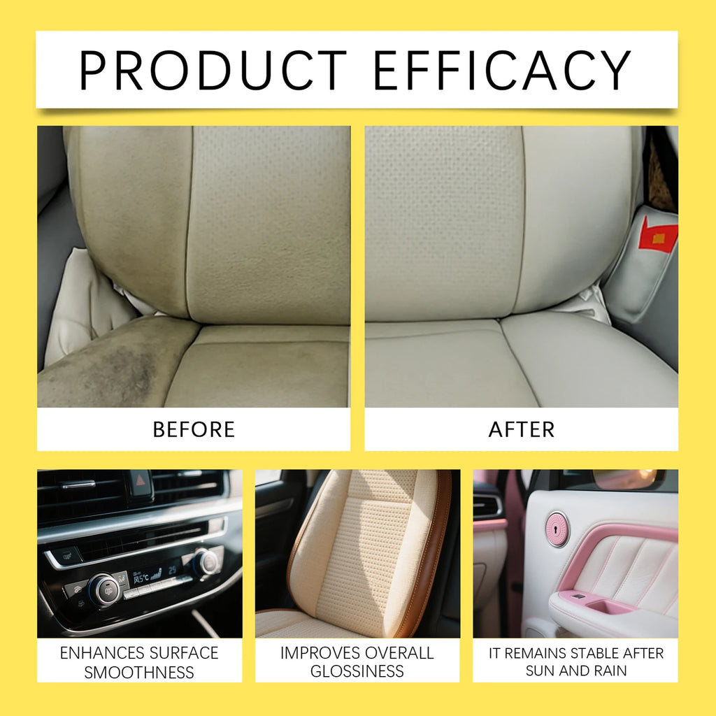 Car Leather Restorer & Interior Cleaner Kit 100ml | Sponge & Towel