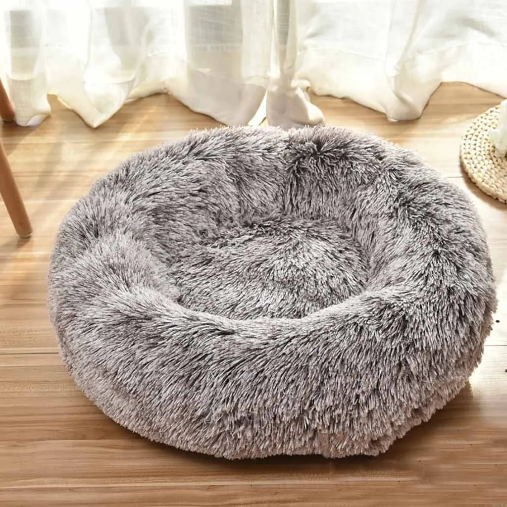 Fluffy Round Pet Bed – Soft Plush Mat for Cats & Dogs