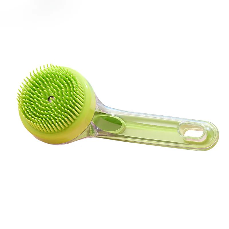 Pet Shampoo Dispenser Bath Brush – Silicone Dog Cat Grooming