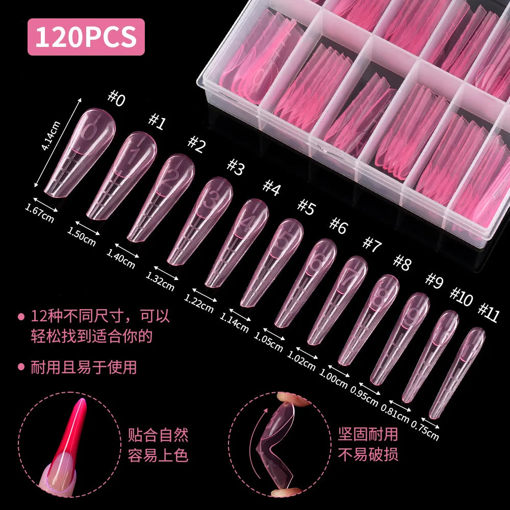 120pcs French Acrylic Nail Extension Mold Full Cover Press On Kit