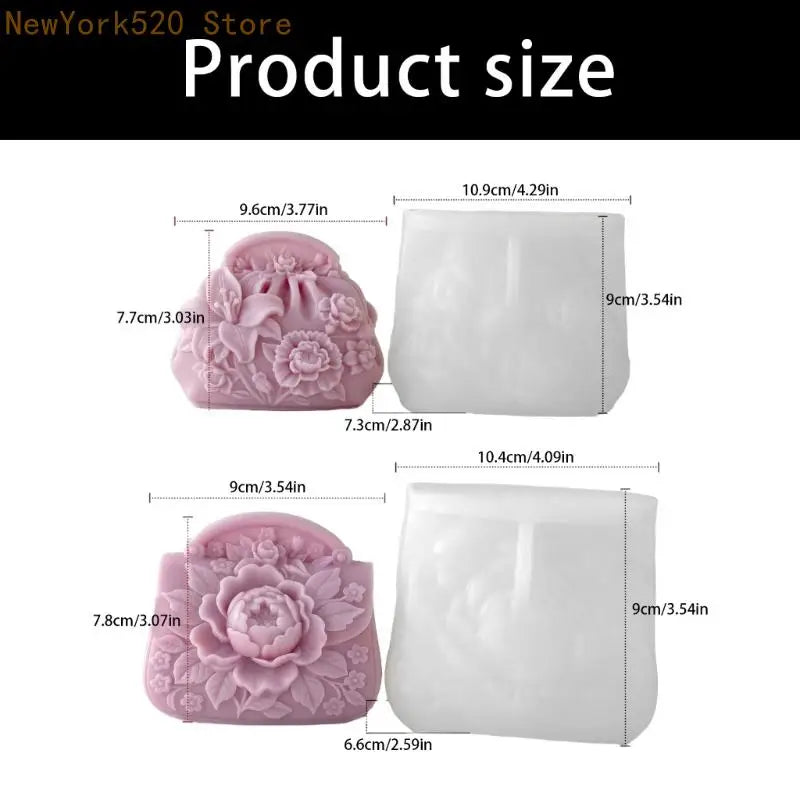 Floral Handbag Silicone Mold – Soap, Resin & Wax Casting
