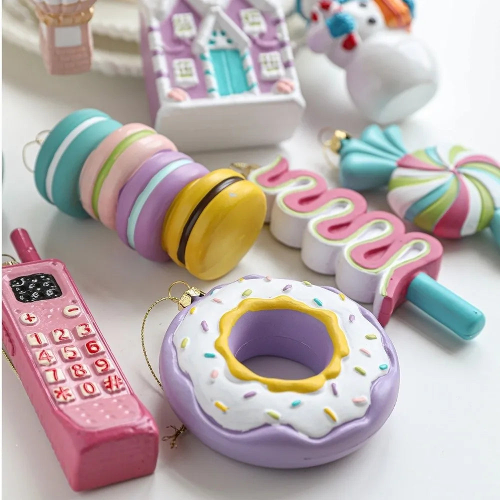 Macaron Christmas Tree Ornaments – DIY Plastic Hanging Pendants