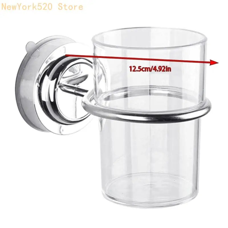 Wall Mount Toothbrush Holder Suction Cup Metal Rack