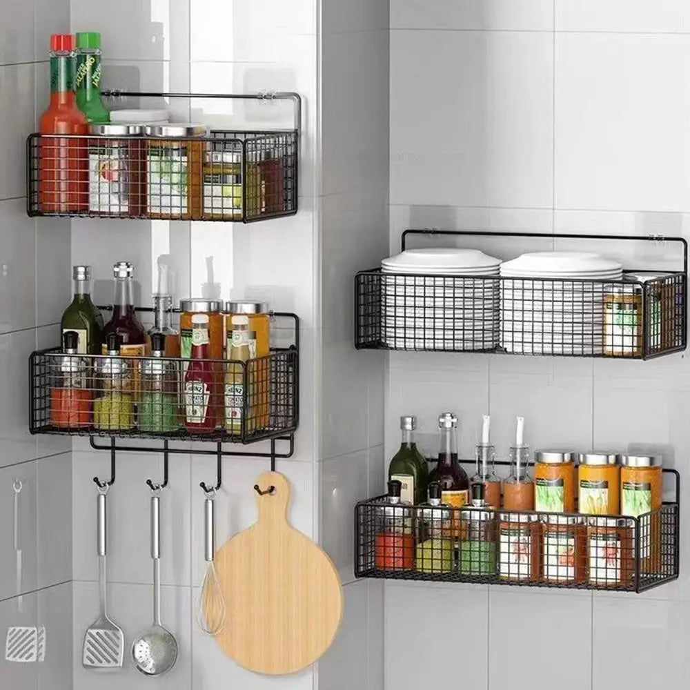Wall Mount Bathroom Storage Grid Shelf – Organizer Rack