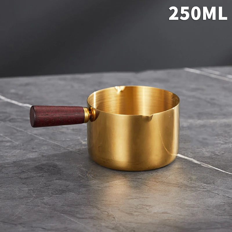 Stainless Steel Sauce Cup with Wooden Handle – 60–250ml