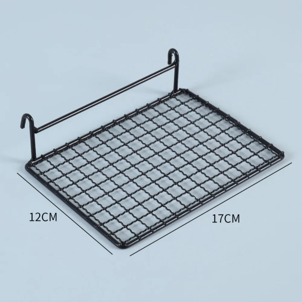Metal Wire Bird Cage Platform Perch & Ladder – Black/White