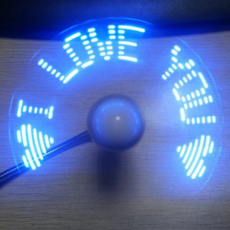 Mini USB LED Clock Fan – Flexible Desk Fan for Laptop & PC