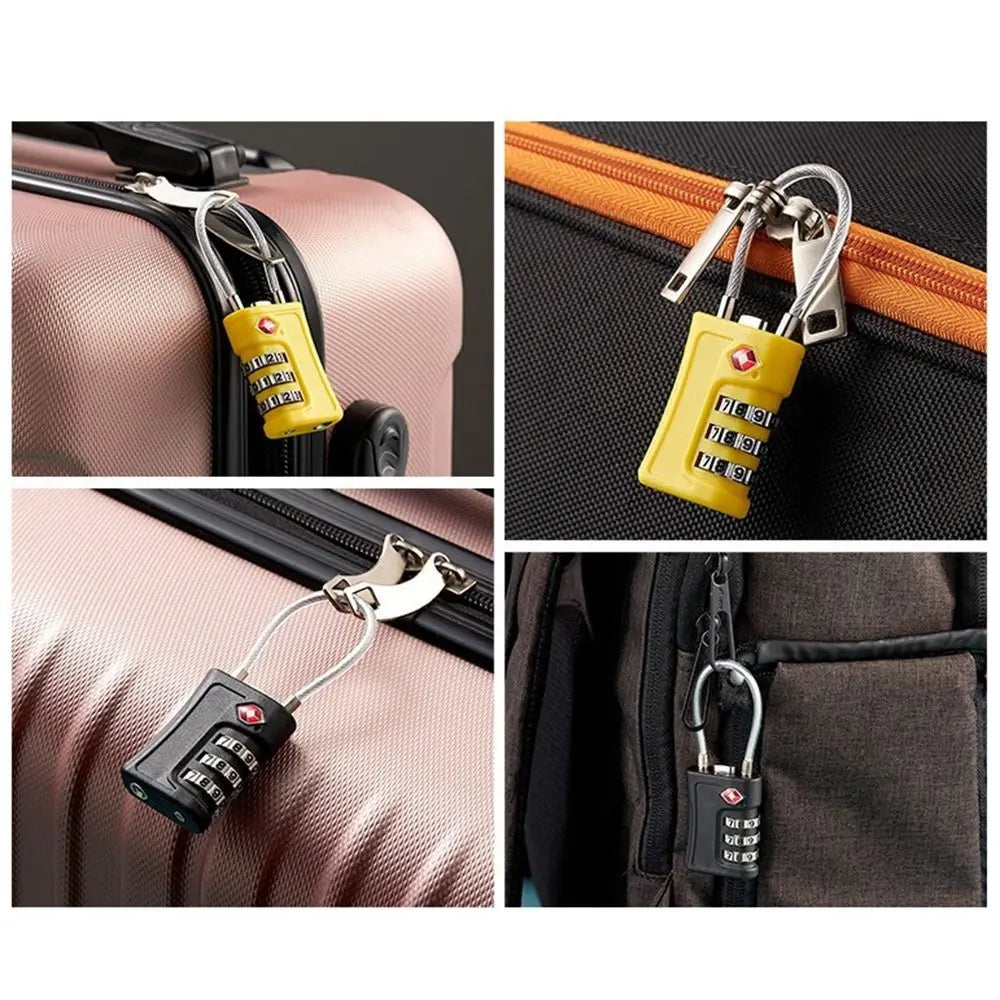 TSA 3-Digit Combination Lock with Wire Rope – Travel Padlock
