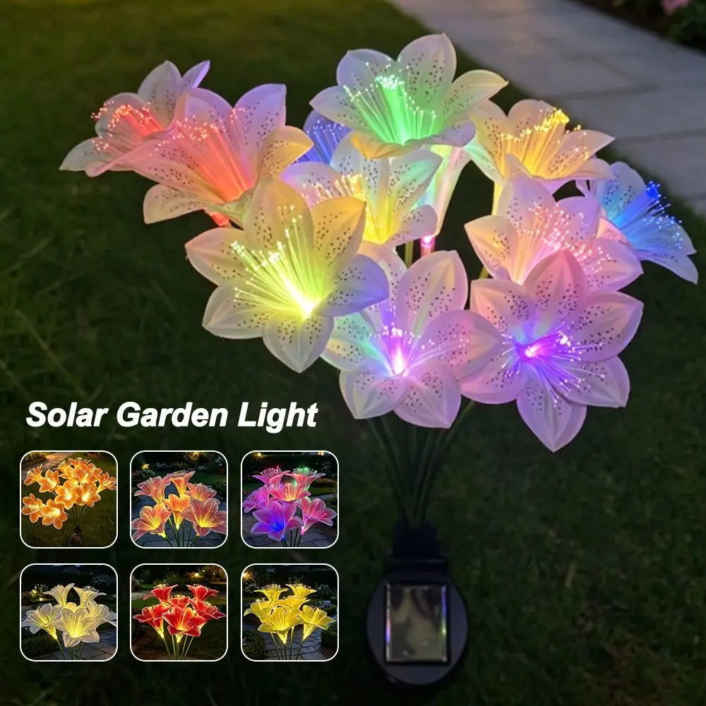 Solar LED Lily Flower Garden Stake Light – IP66 Waterproof