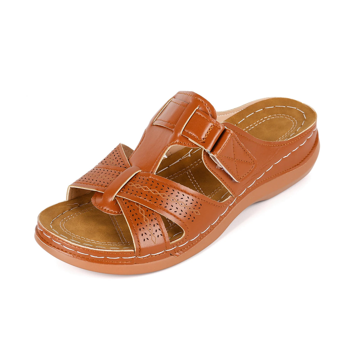 Women's Open Toe Wedge Sandals – Anti-Slip Breathable Flats