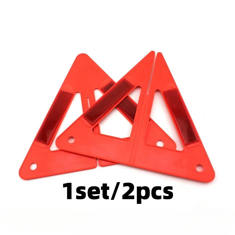 2-Pack Reflective Warning Triangles – Car Emergency Safety Kit