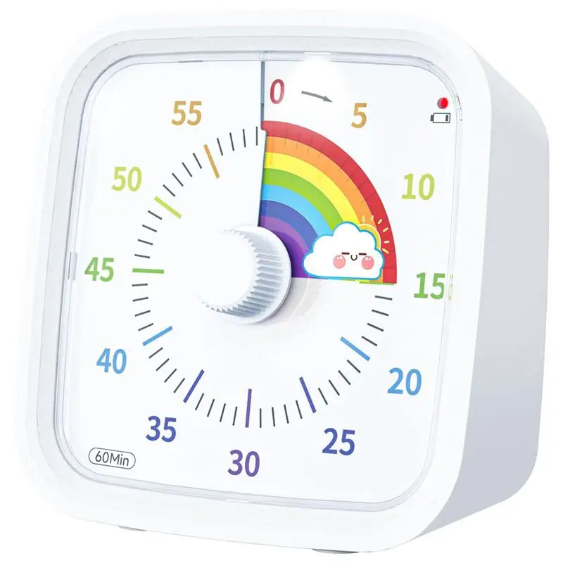 60-Minute Visual Countdown Timer – Rainbow Disk & Protective Case