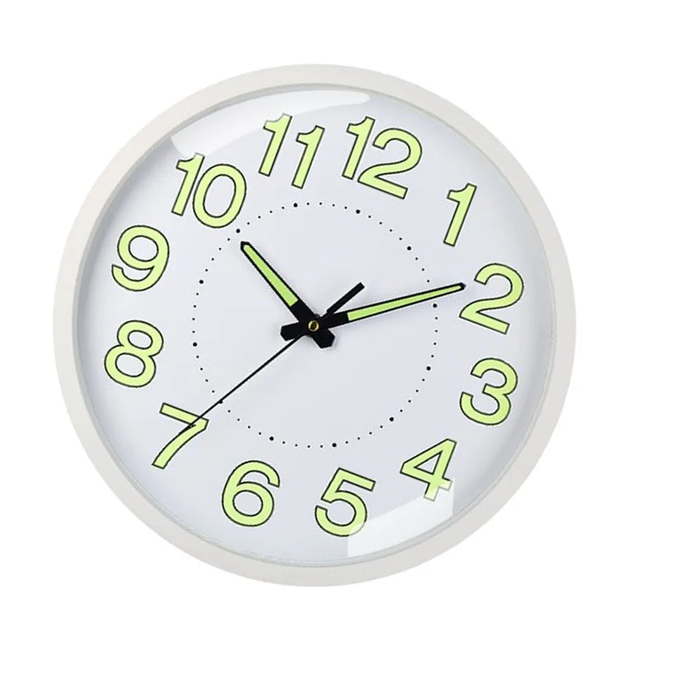 12-Inch Silent Quartz Wall Clock – Glow in Dark, Non-Ticking