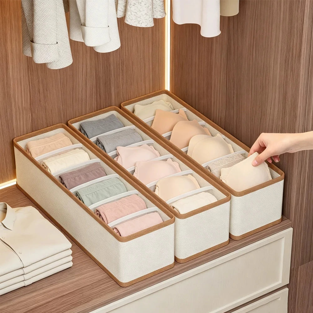 KindFuny 6-Compartment Belt & Tie Drawer Organizer Box