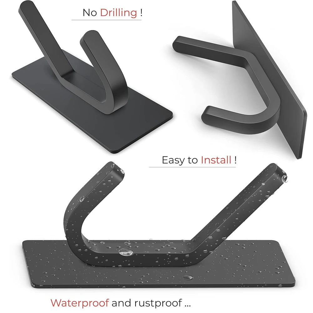 Self-Adhesive Stainless Steel Wall Hooks – No-Drill Organizer