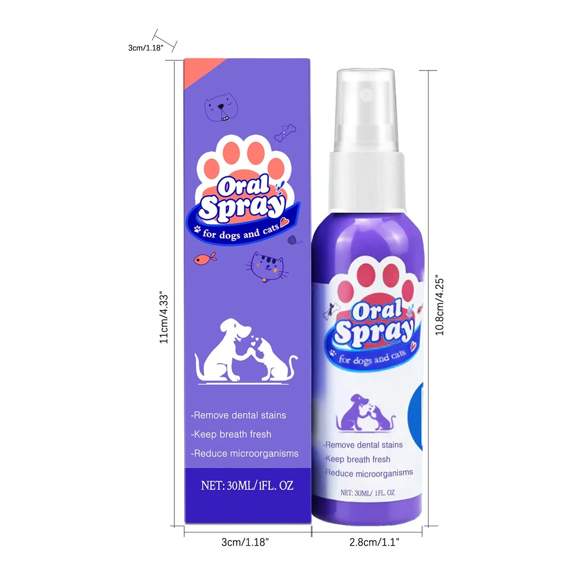 Pet Teeth Cleaning Spray – Fresh Breath & Plaque Remover 30ml