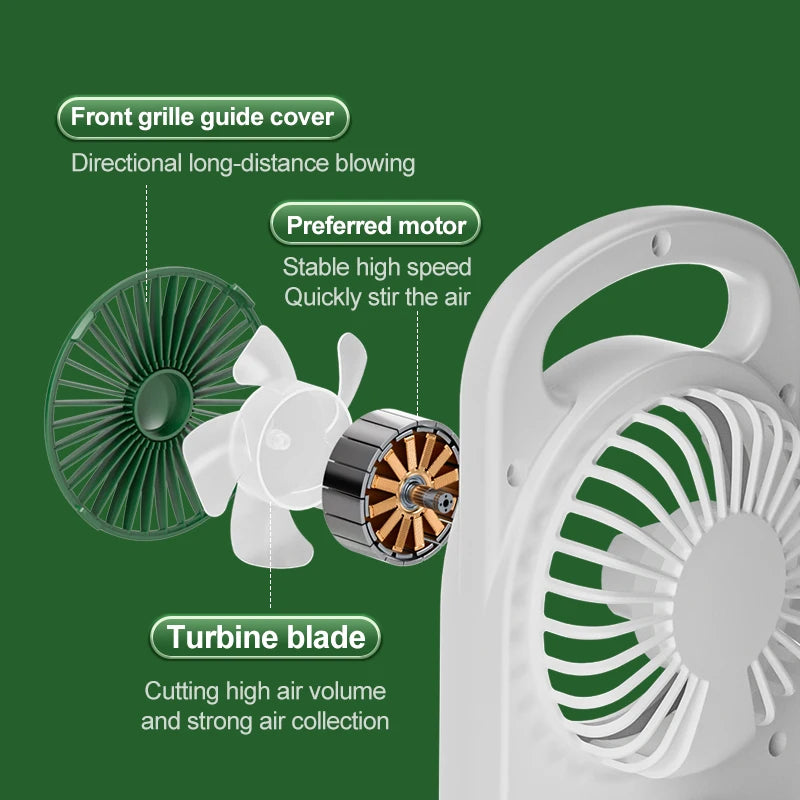 VIBE 3-Outlet USB Rechargeable Desktop Fan – 3 Speed Settings