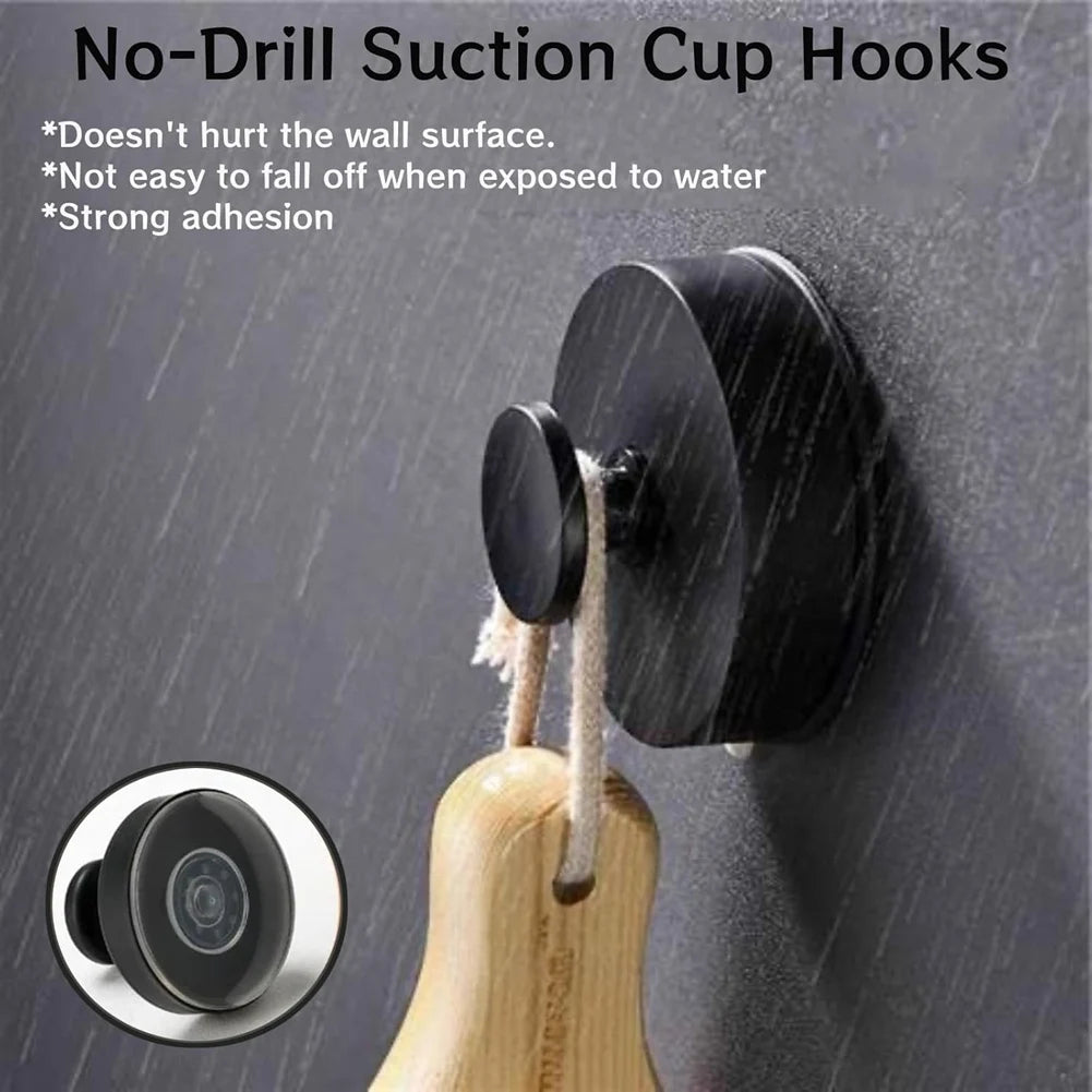 4-Pack No-Drill Suction Cup Hooks for Shower, Kitchen & Bathroom