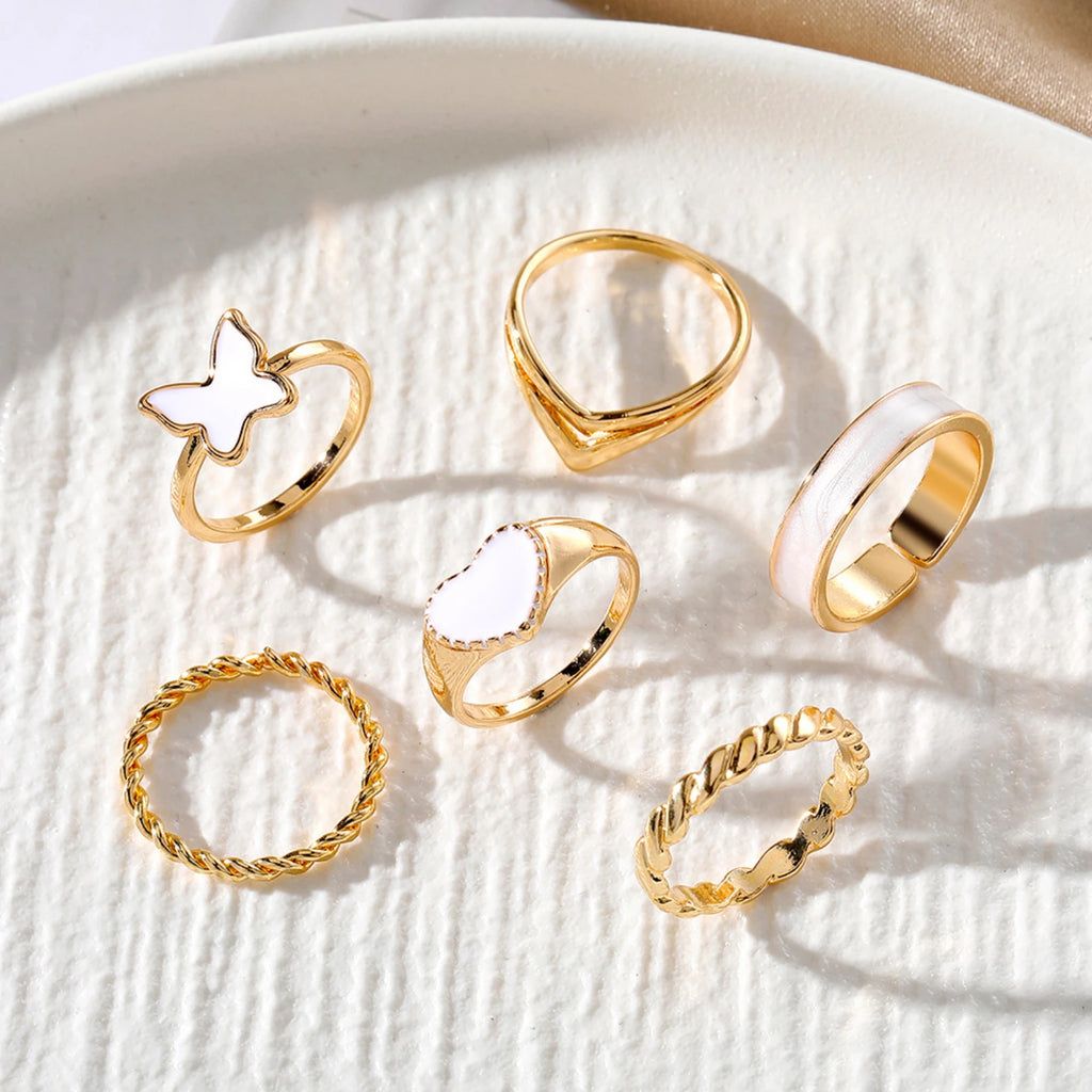VIBE 7-Piece Gold Jewelry Set – Necklace, Earrings & Ring