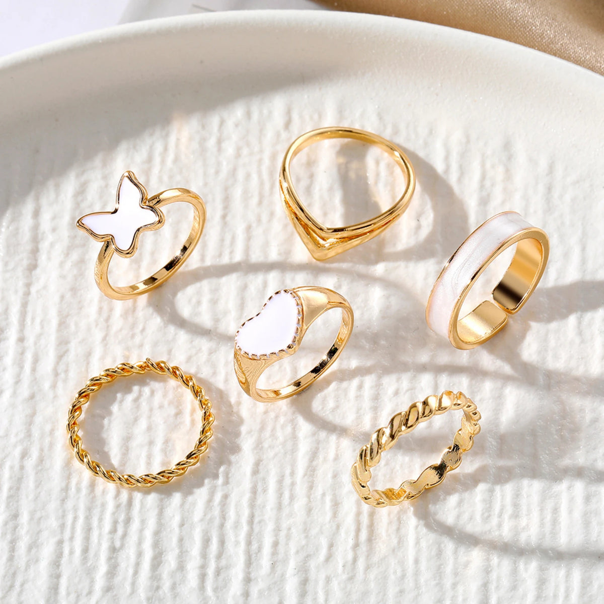 VIBE 7-Piece Gold Jewelry Set – Necklace, Earrings & Ring