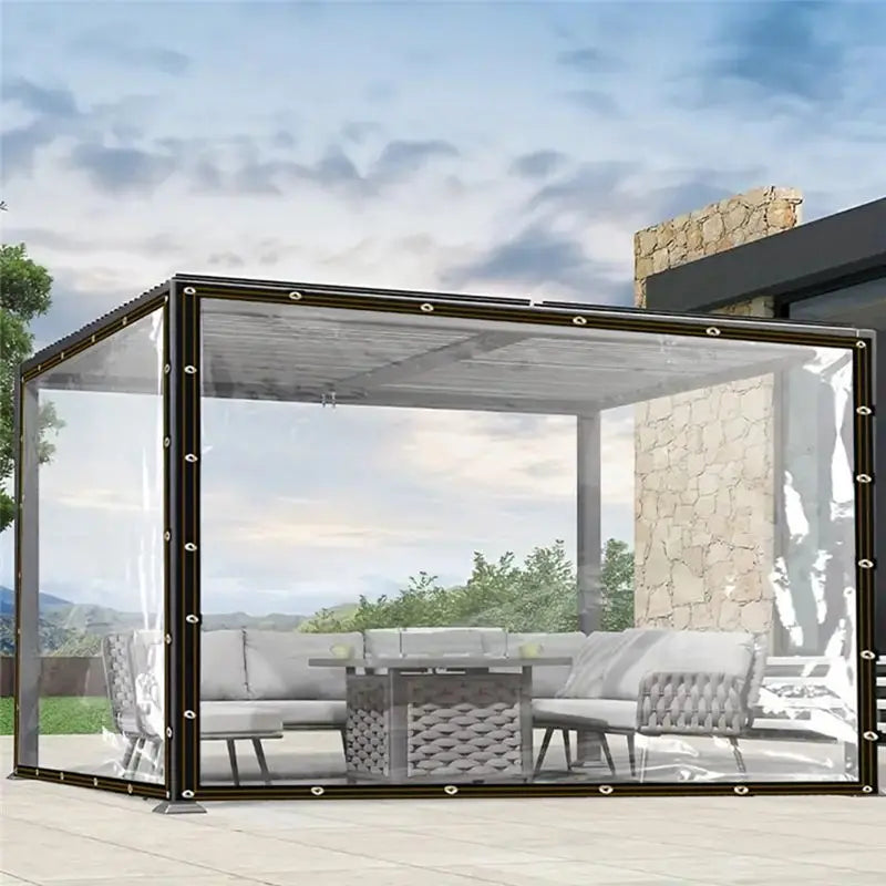 Transparent Waterproof Tarpaulin Cover for Balcony & Garden