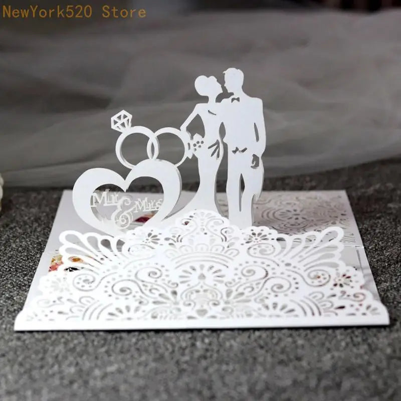 Bride & Groom Ring Metal Cutting Die Stencil – Wedding Crafts