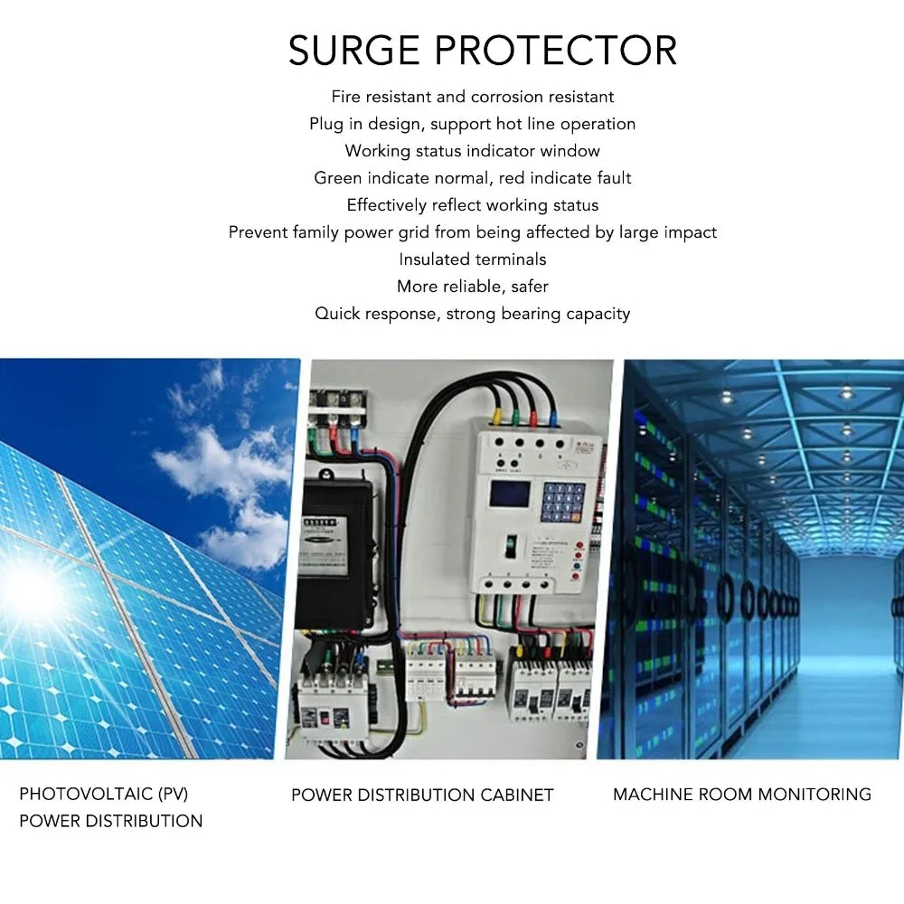 3P 1000V DC Surge Protective Device 60KA Solar PV SPD