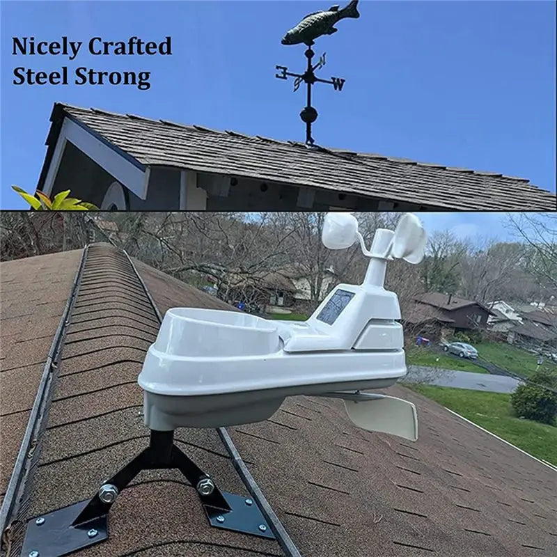 Adjustable Wind Vane Roof Mount Bracket with Hardware – Black