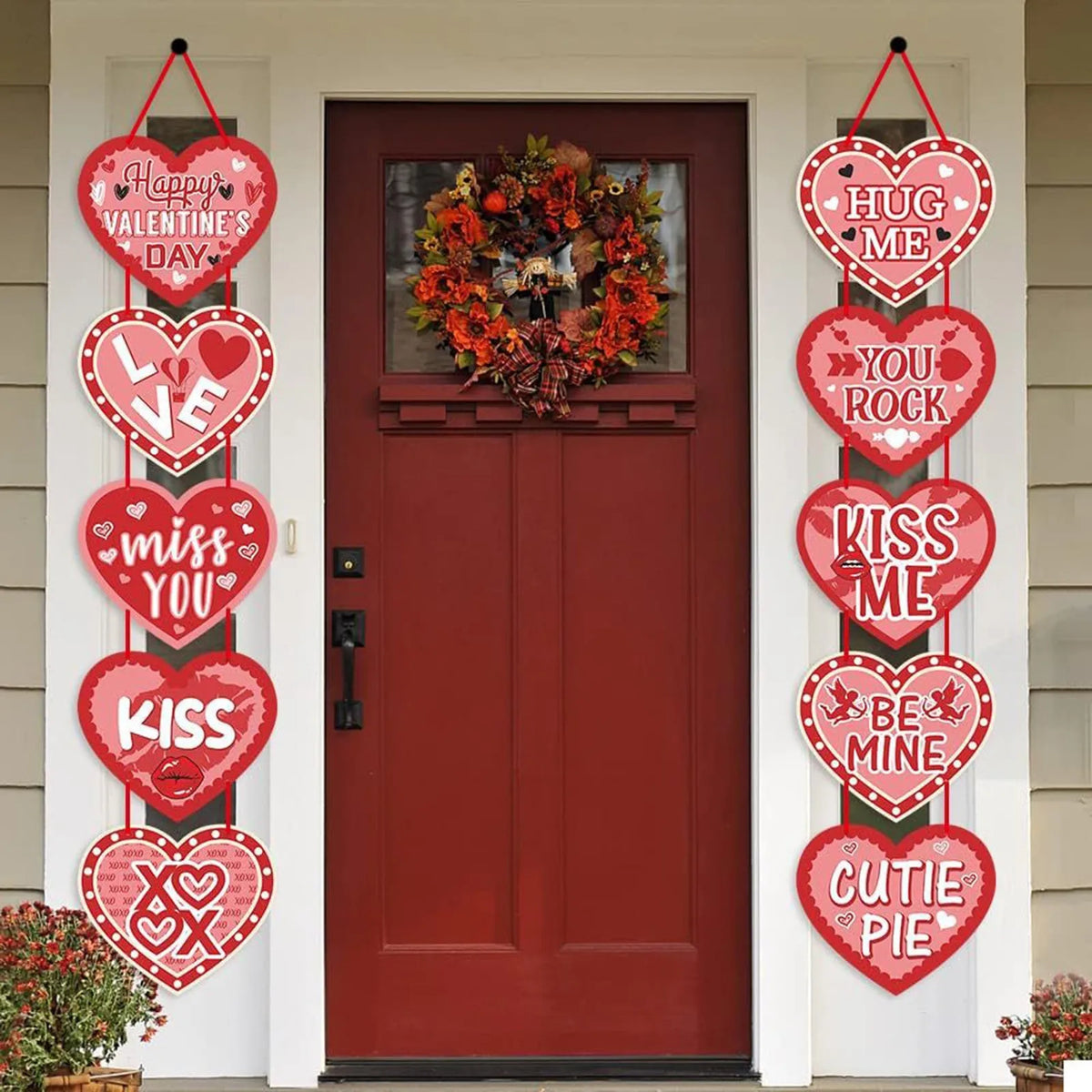 Heart Shaped Valentine's Day Door Hanging Sign Decoration